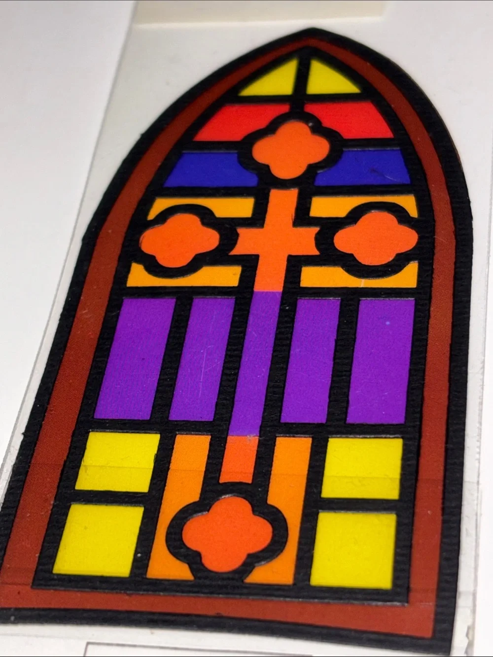 Jolee's By You Stained Glass Church Window EMBELLISHMENT - Purple, Yellow, Orang